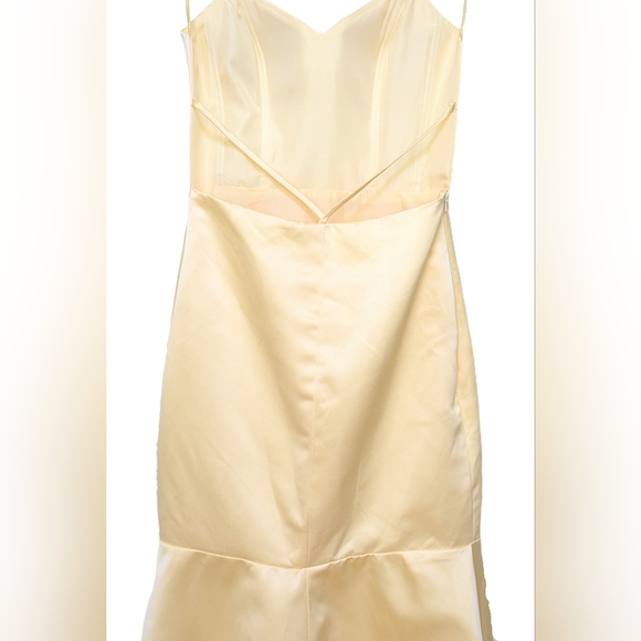 Butter Yellow Mermaid Floor Length Prom Dress Backless Fitted Size S Formal - Picture 9 of 11